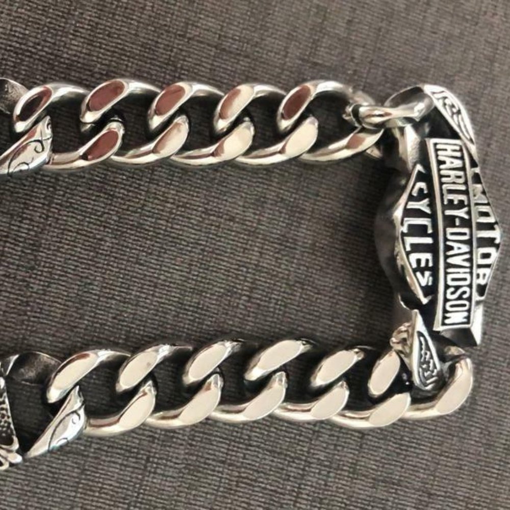 Harley Davidson HD Titanium Steel Wristband Biker Bracelet Riders Skul… - Picture 11 of 16